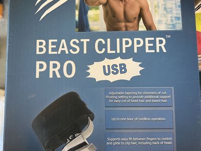 Skull Shaver Beast Clipper Pro USB Cordless Hair Trimmer with Tapering Lever & Combs