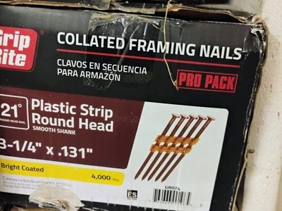Grip Rite Collated Framing Nails 21 Degree 3-1/4 in. x .131 in. Pro Pack 4000 Ct