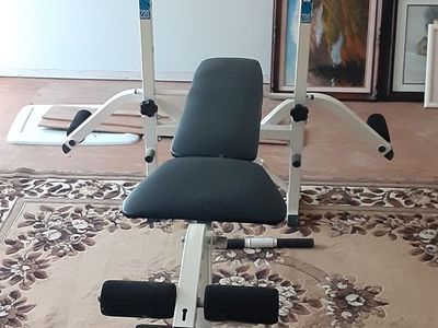 Weight Lifting Bench, Weights and Bar