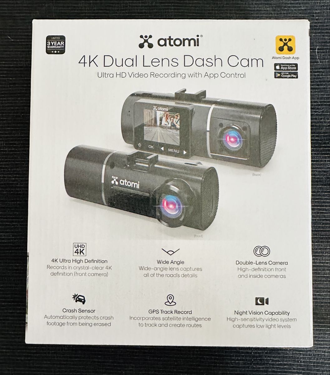 Aromi 4K Dual Lens Dash Cam