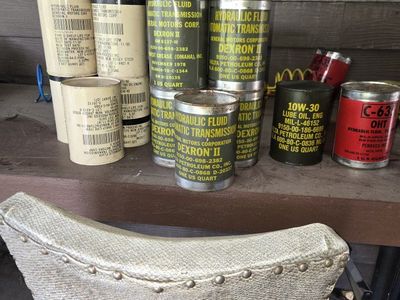 ASSORTED MILITARY SURPLUS OIL & ATF