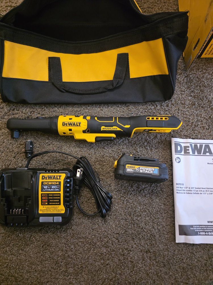 New DEWALT 20-Volt Max Lithium-Ion Cordless Ratchet Kit with 3/8 in. and 1/2 in. Anvils