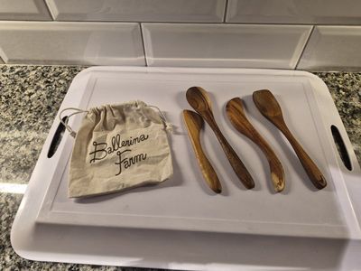Ballerina Farm Wooden Spoons Set of 5 with Canvas Storage Bag