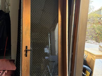 8’ tall by 36-3/4” copper wood clad door