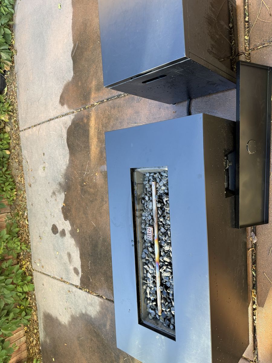 Mainstays 42" Modern Steel Propane Fire Pit Table - 50,000 BTU Black with cover