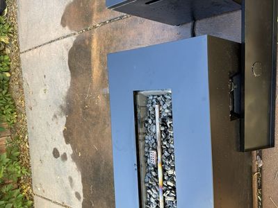Mainstays 42" Modern Steel Propane Fire Pit Table - 50,000 BTU Black with cover