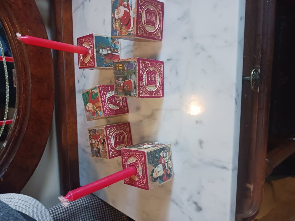 Christmas blocks with candles