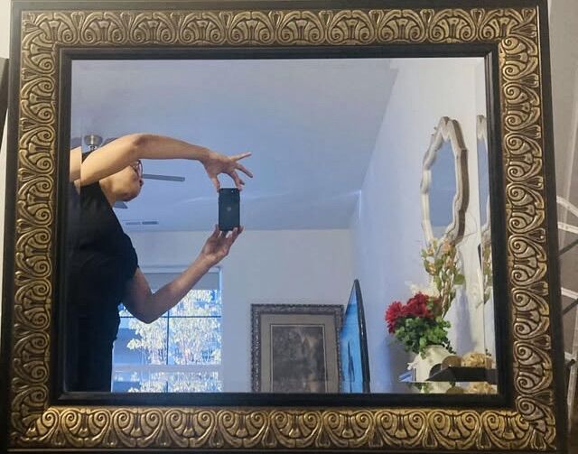 Vintage Bombay Ornate Mirror, 29” long 35” wide