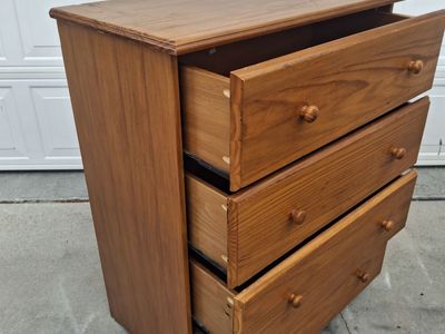 pine wood 4 drawers kids dresser