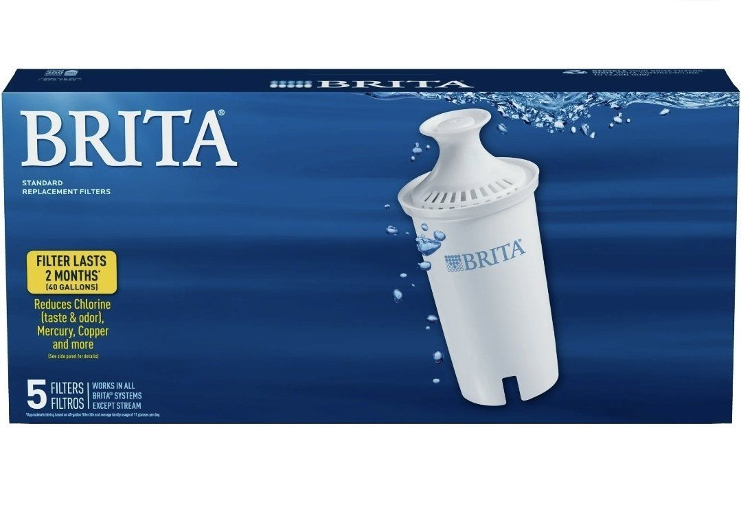 New Brita Standard Water Filter 5 Count BPA Free