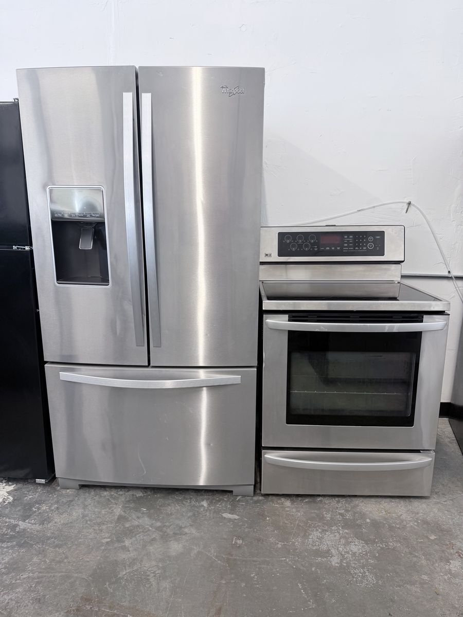 Whirlpool Fridge And LG Stove Glass Top