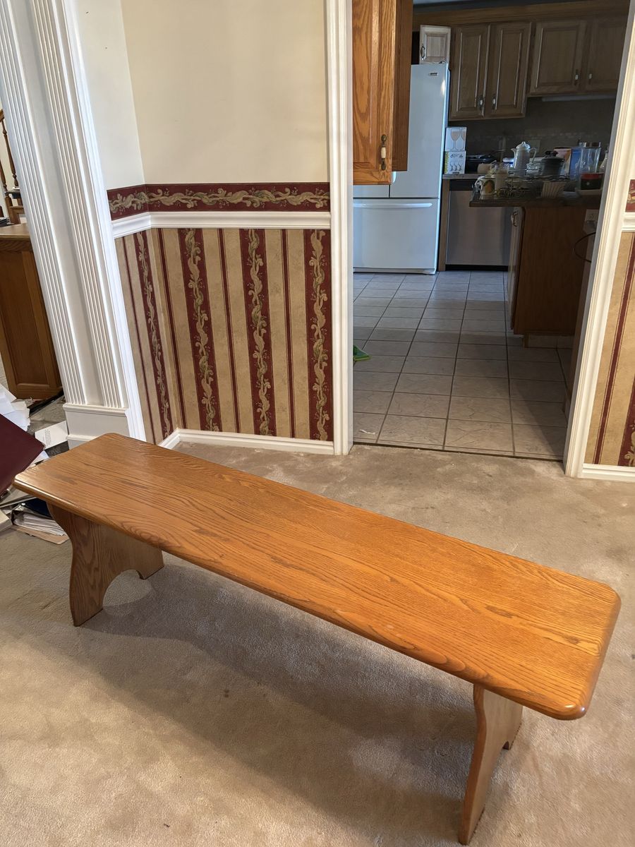 Solid oak bench
