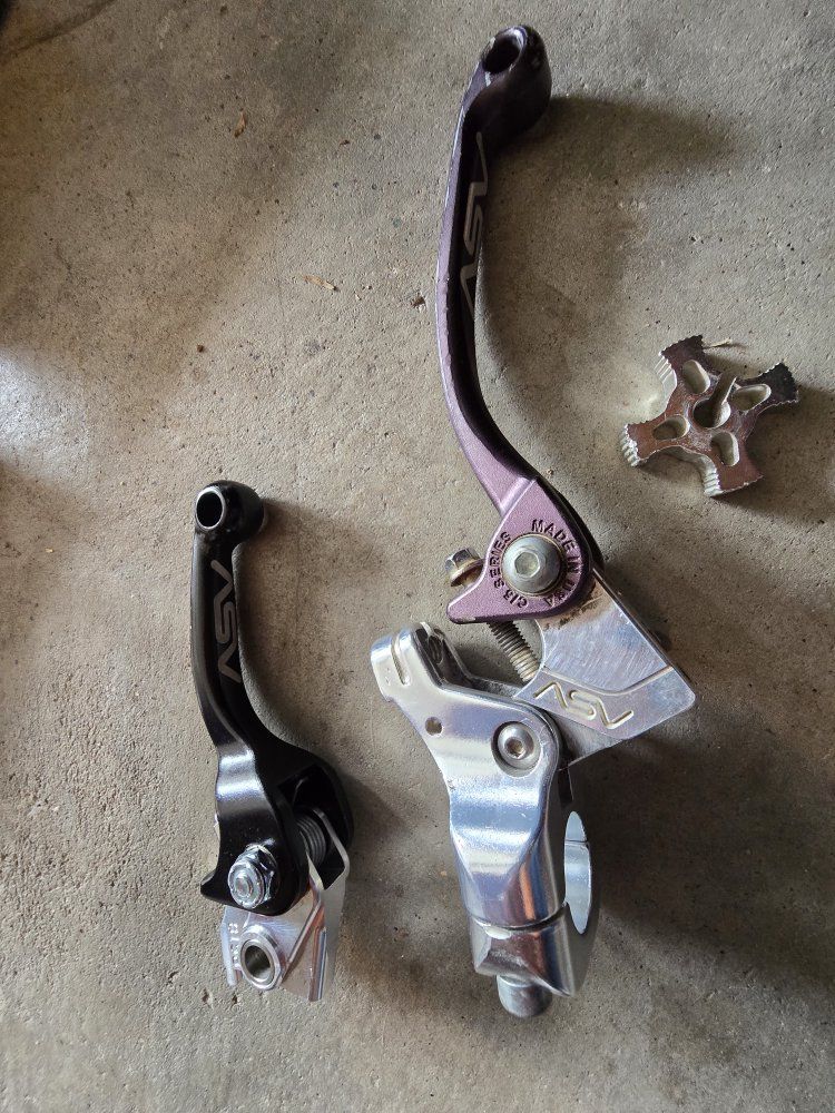 Assorted Bike & Motorcycle Parts Lot - ASV Levers, Antix Pedals & Cranks