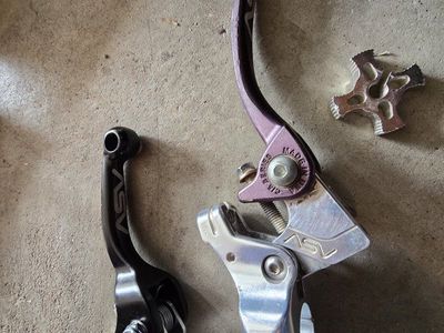 Assorted Bike & Motorcycle Parts Lot - ASV Levers, Antix Pedals & Cranks