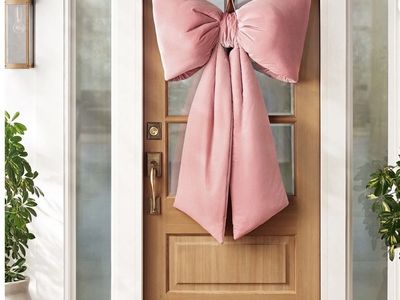 Beautiful Pink Velvet Bow For Outside Or Inside