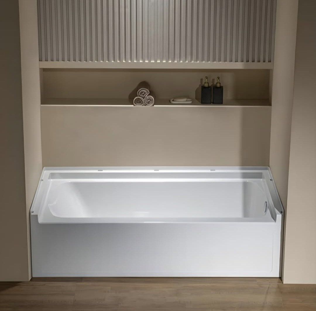 WOODBRIDGE 60” x 32” Alcove Soaking Bathtub in white with Right-Hand Drain Hole – Tub Only (No Wall Panels)