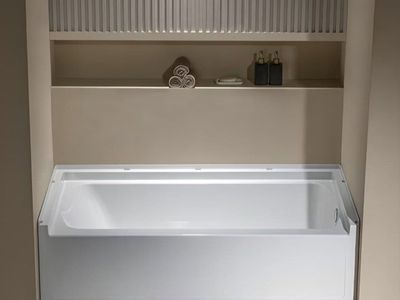WOODBRIDGE 60” x 32” Alcove Soaking Bathtub in white with Right-Hand Drain Hole – Tub Only (No Wall Panels)
