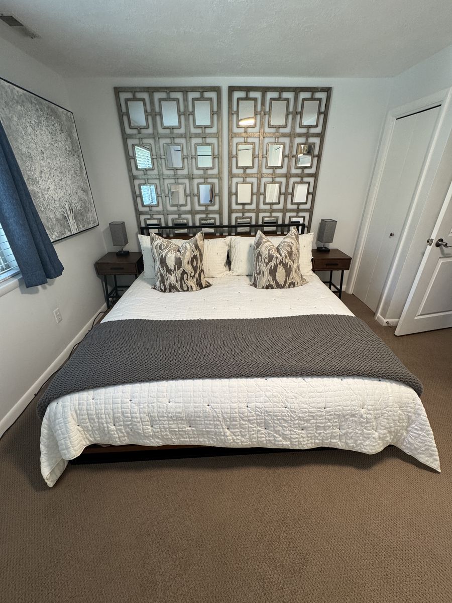 Wood and metal bed frame
