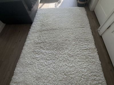 6 x 9 West Elm Cozy Plush Performance Shag Rug in White
