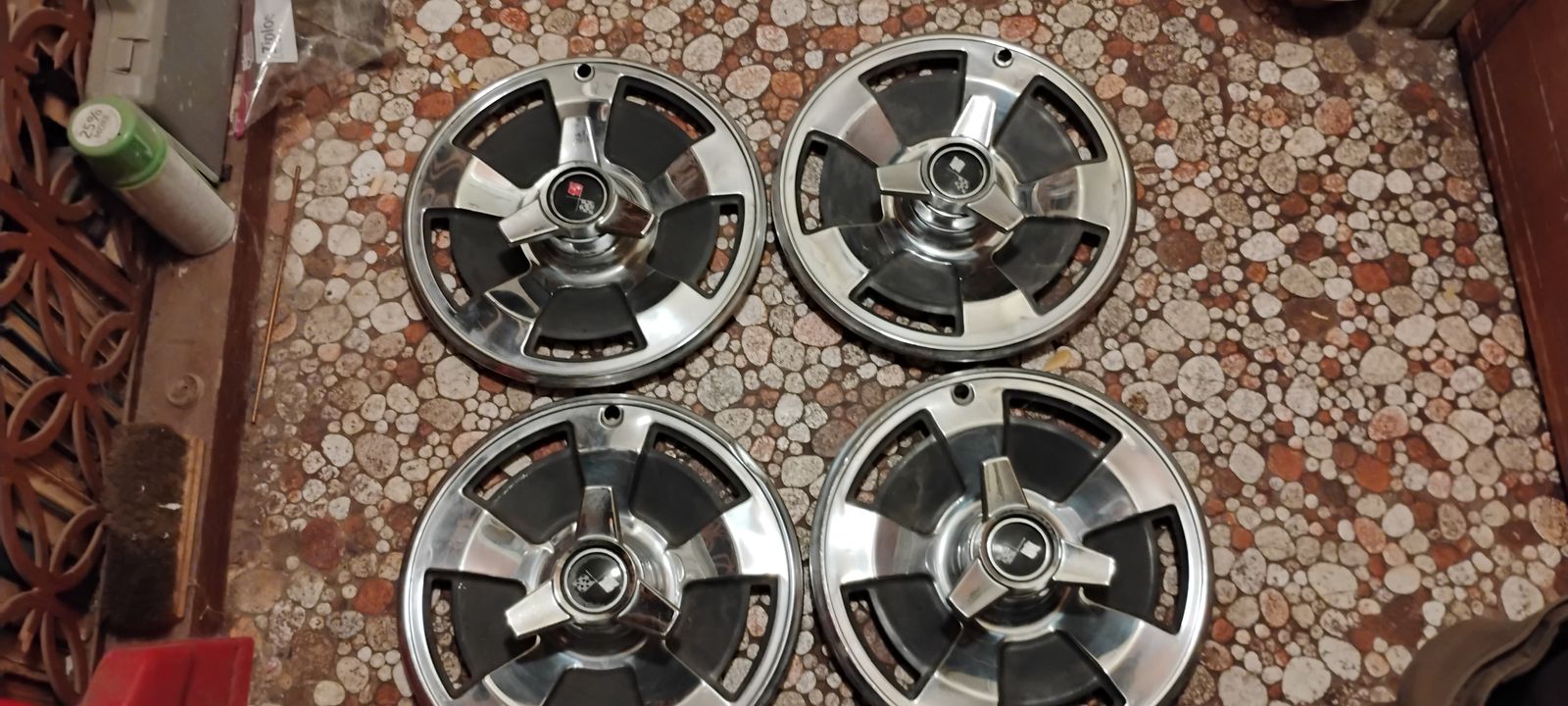 Corvette hubcaps on the 1960s