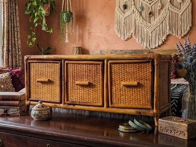 Bamboo 3-Drawer Dresser-Top Chest
