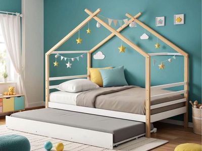 Twin Size House Bed with Storage Drawers