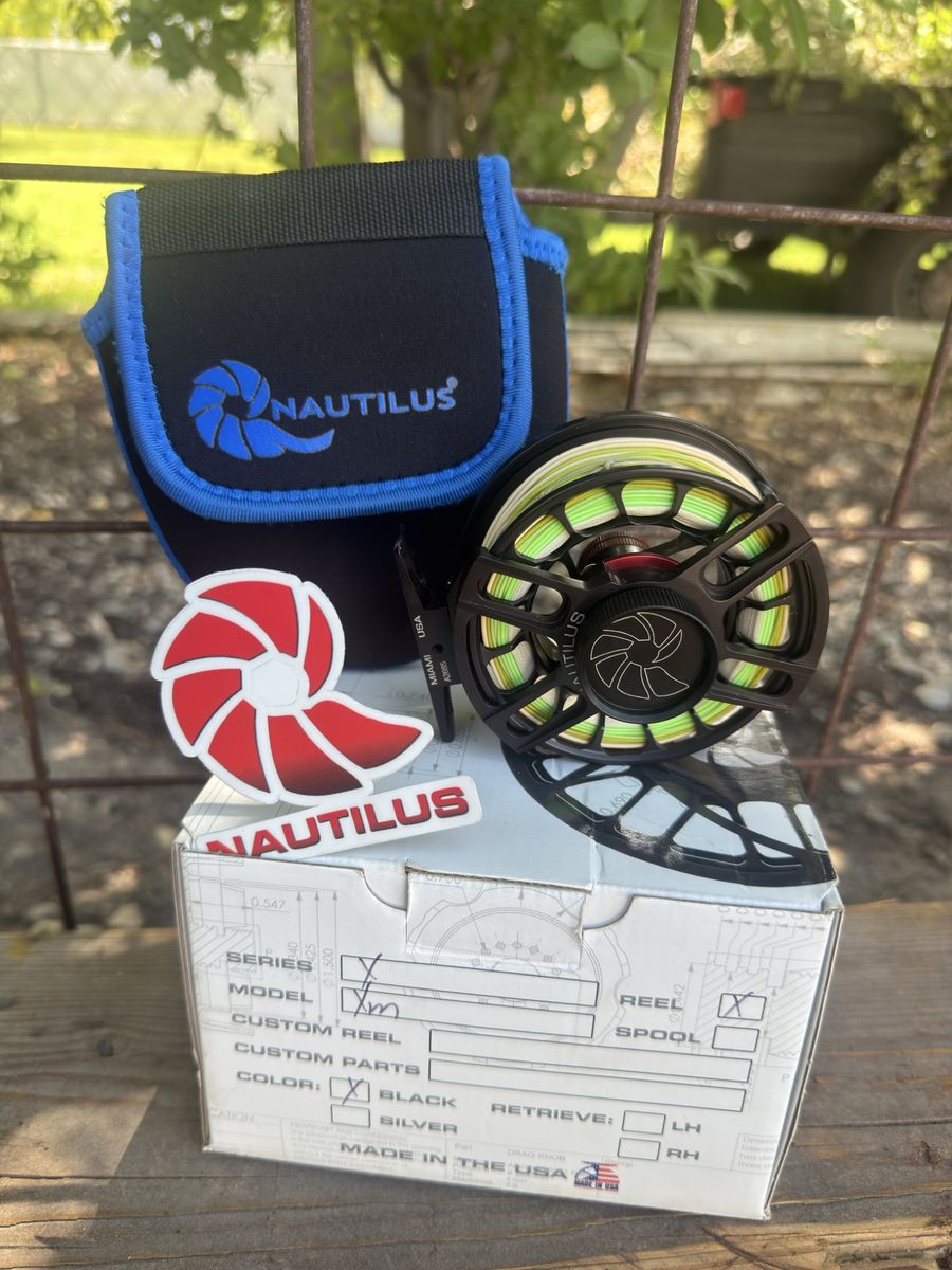 Nautilus X-Series XM Fly Reel - Black, Lightly Used with SA Amplitude Smooth MPX WF5 Line