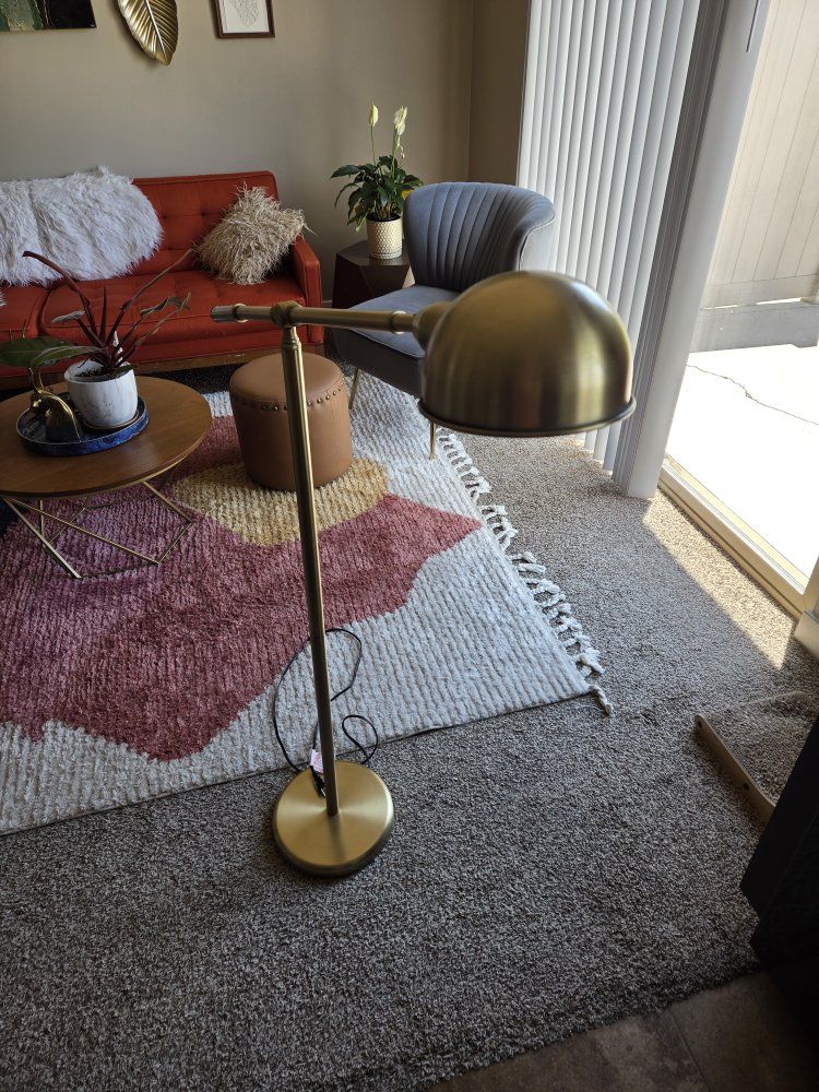 Modern brushed Gold Finish Adjustable Floor Lamp - Stylish Home Lighting