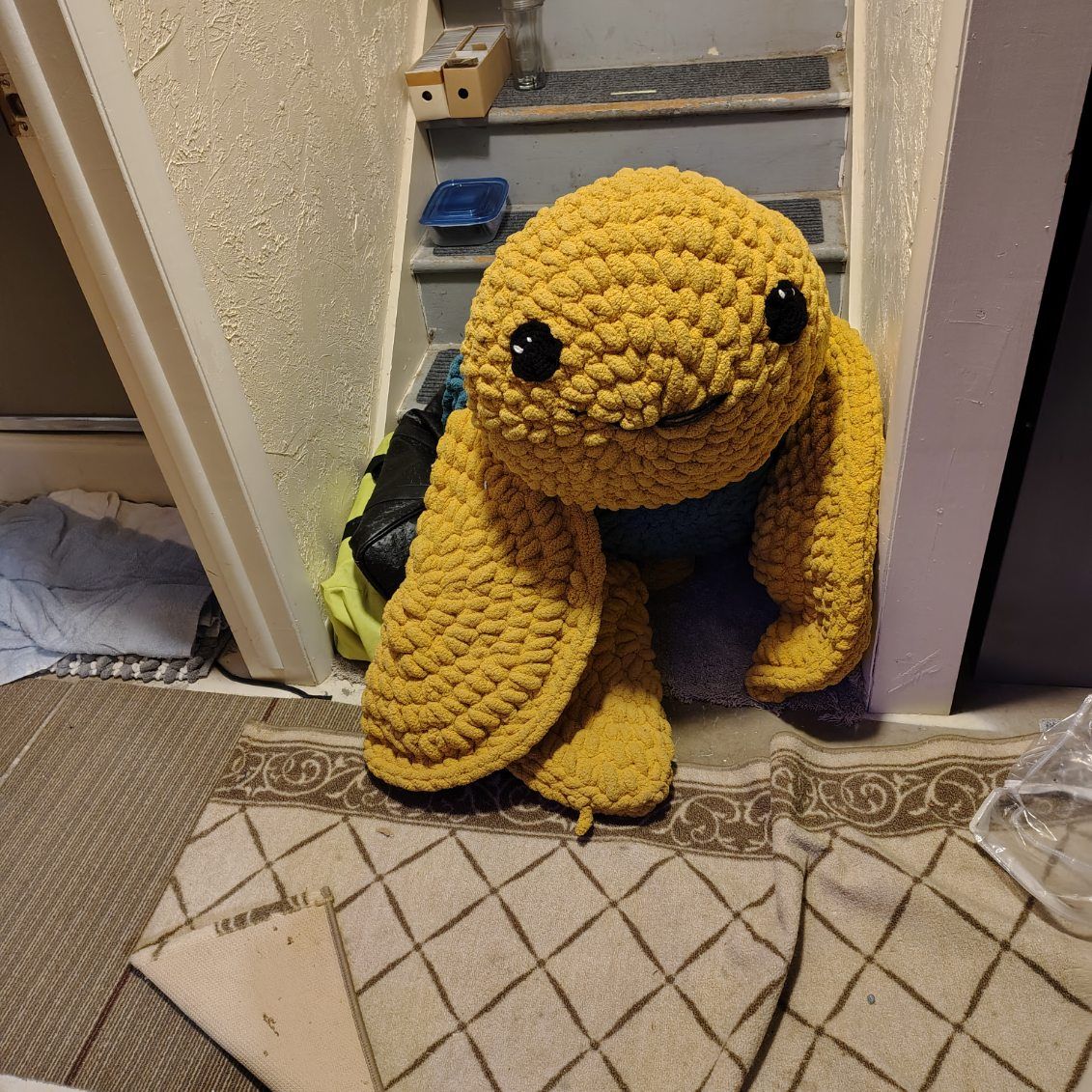 Giant Homemade crocheted squirtle