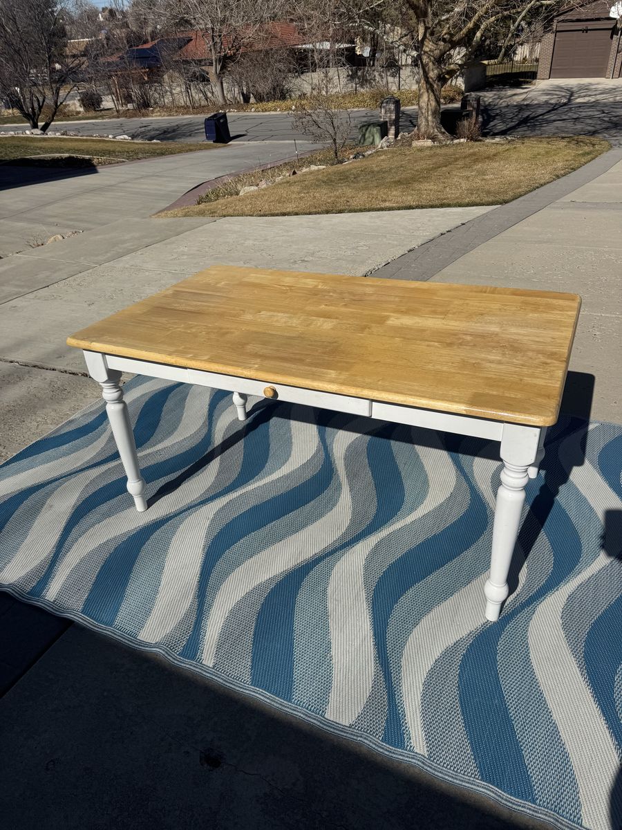Farmhouse Dining Table Rectangle Wooden