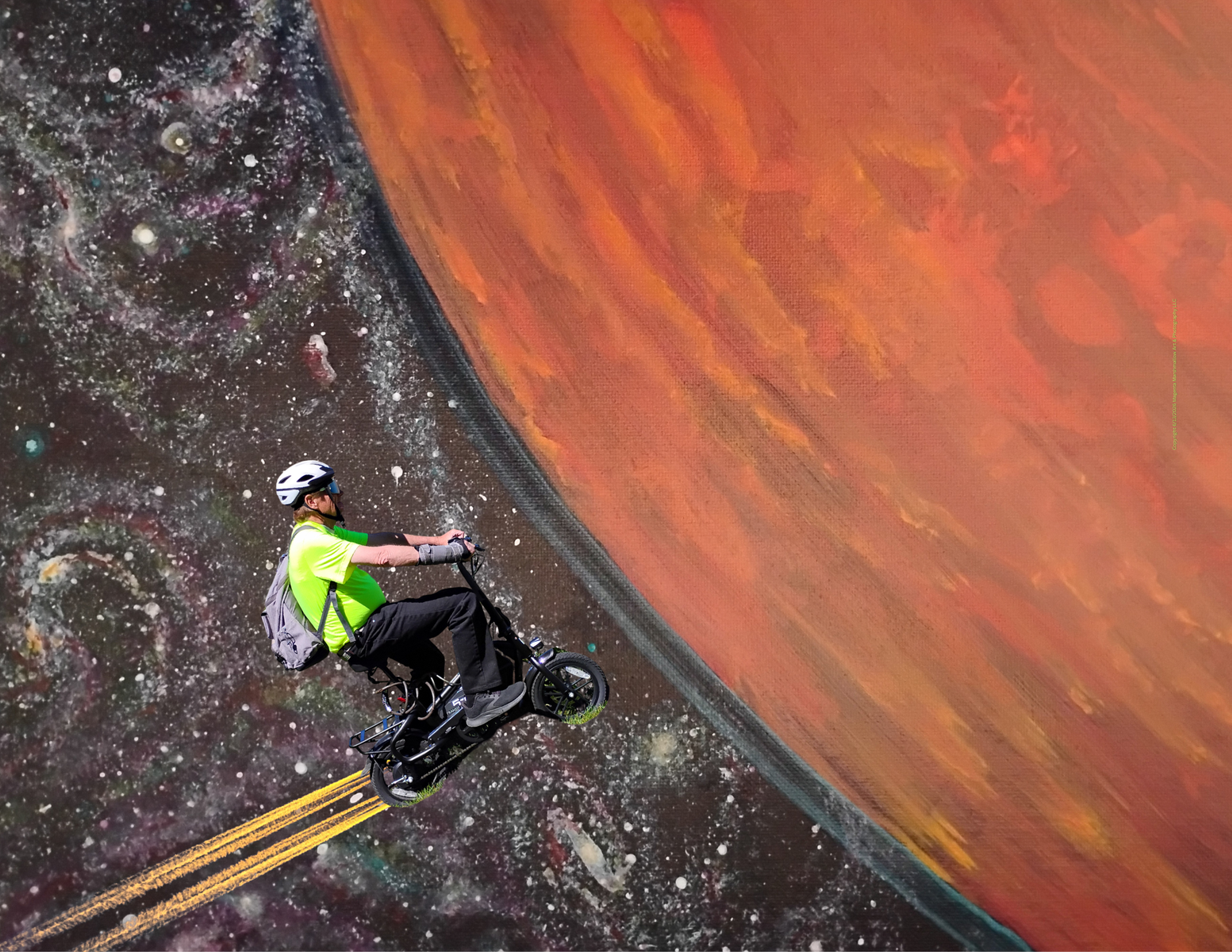 Scooter in space - Canvas Print