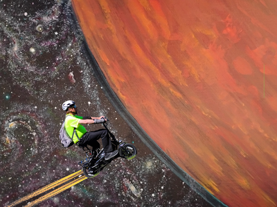 Scooter in space - Canvas Print