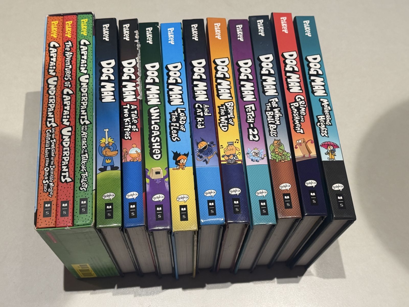 Dav Pilkey Dog Man & Captain Underpants Book Lot - 13 Graphic Novels for Kids, Excellent Condition