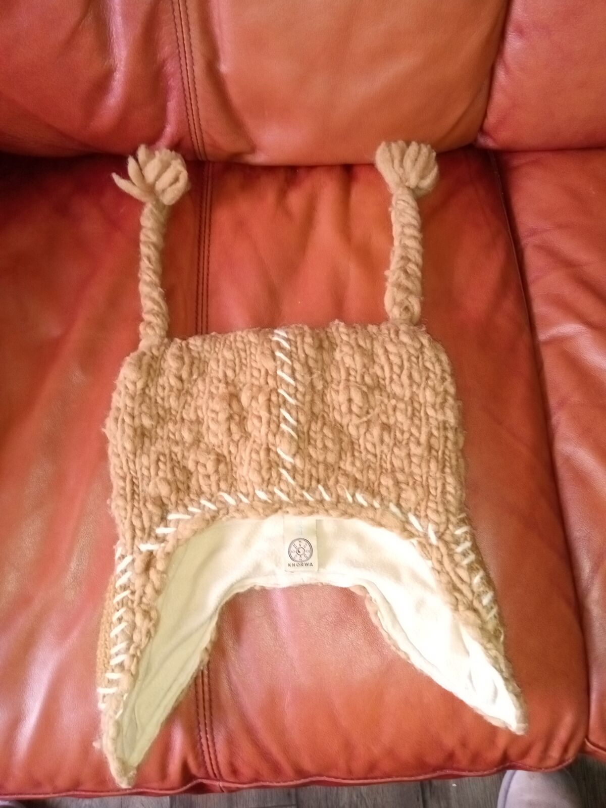 Warm Sherpa hat snowboarding skiing trekking or mountain climbing made in Nepal could be costume