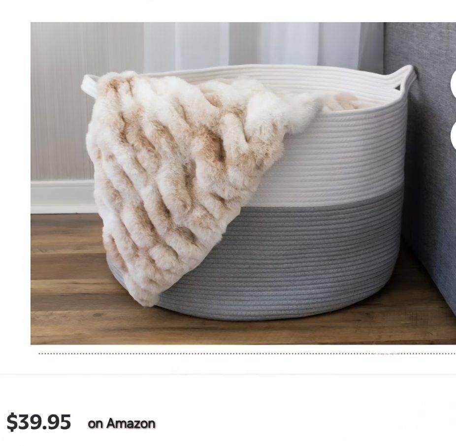 Large Cotton Rope Basket NEW in bag