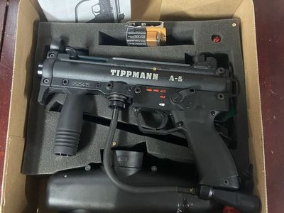 Tippmann A-5 Semi-Automatic .68 Caliber Paintball Marker with E-Grip and Cyclone Feed System