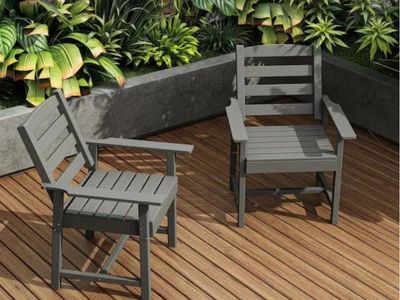 NEW Set of 2 HDPE Patio Dining Chair Set