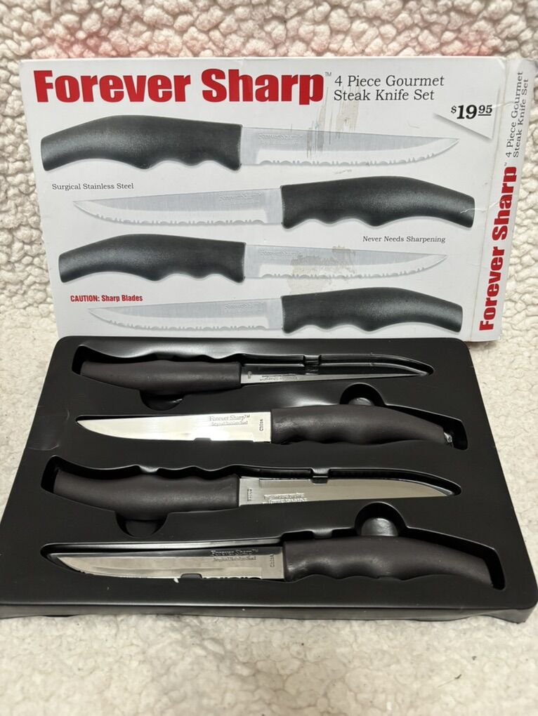Forever Sharp 4 Piece Gourmet Steak Knife Set