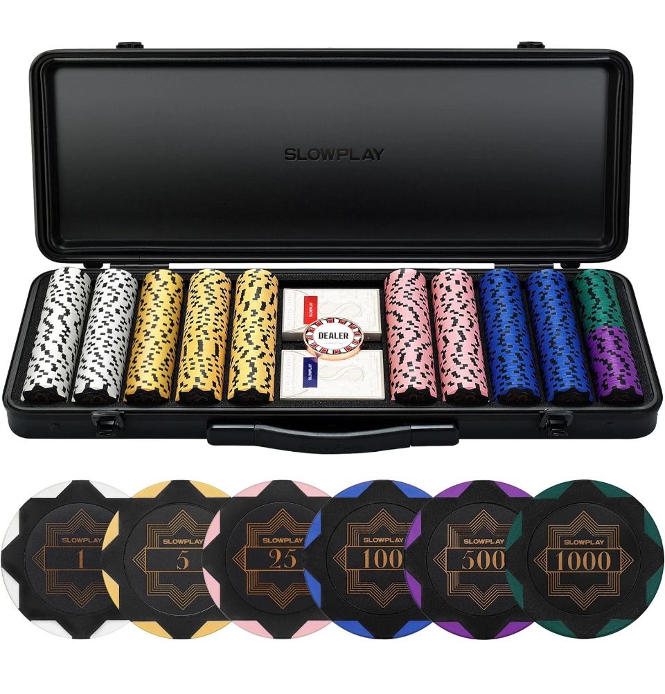 New Slowplay Clay Poker Chip Set For Texas Hold'em