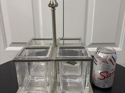 Beautiful Pewter Shannon Crystal 4 partion caddy