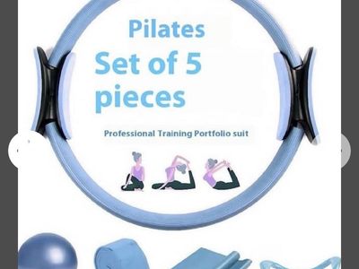 Pilates Ring Kit - 5 Piece Professional Training Portfolio Set with Resistance Band & Ball