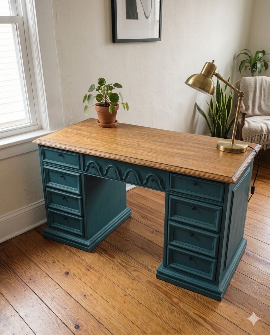 Refinished Broyhill Solid Wood Desk