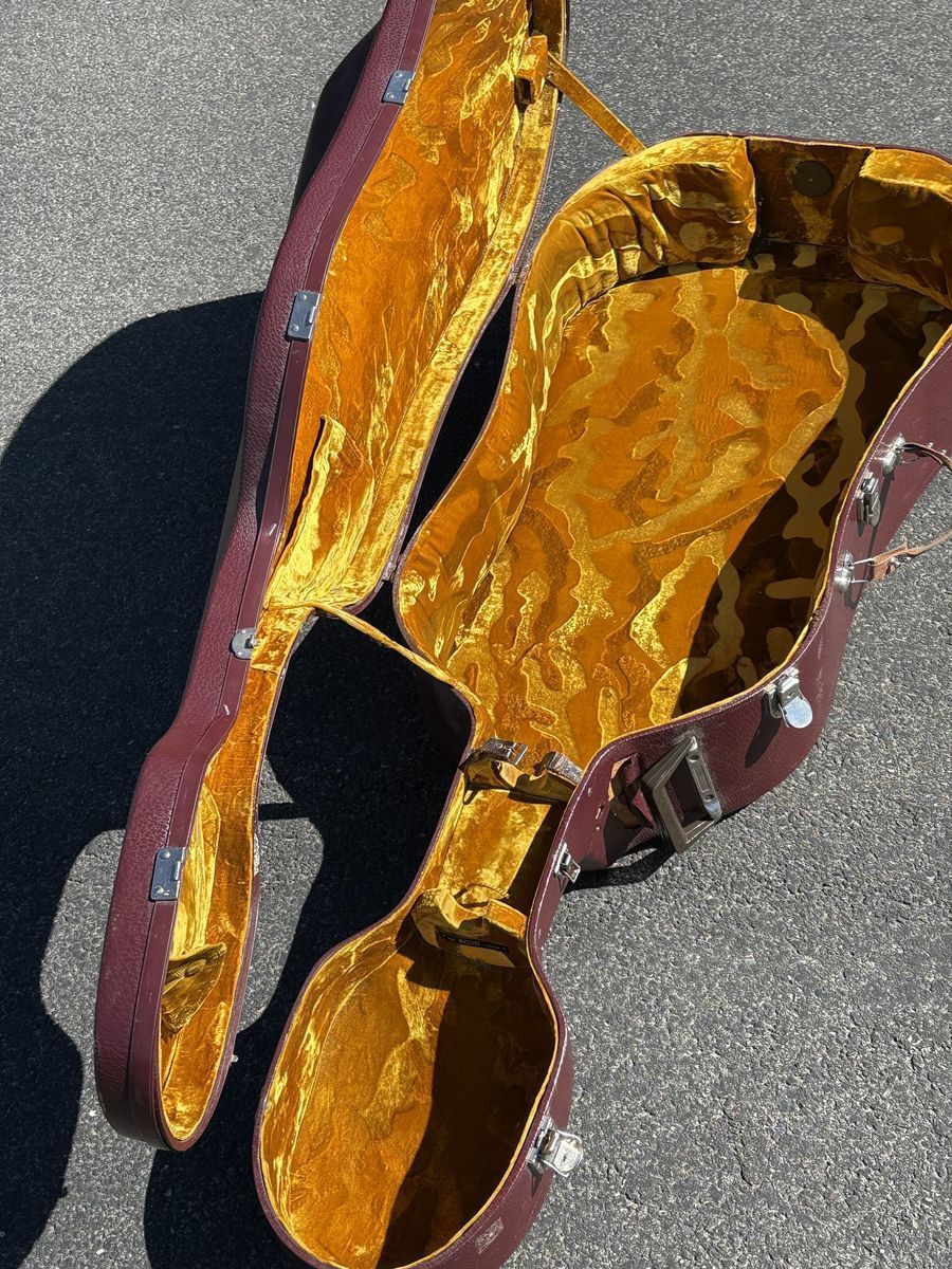 Vintage Jaeger cello case.  Wooden shell Wild interior fabric