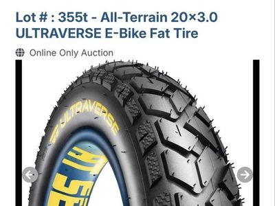 Ultraverse All-Terrain 20x3.0 E-Bike Fat Tire - New Factory Sealed