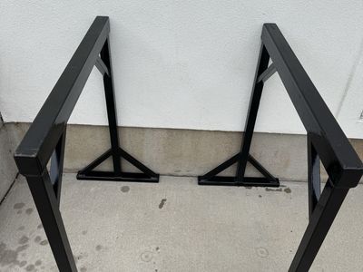 Light weight / Heavy Duty Steel Sawhorses - Pair of Black Painted Metal Work Benches 2500 lbs. capacity