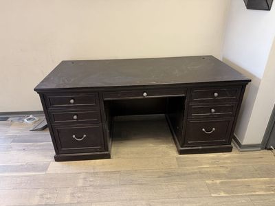Executive Office Desks (Set of 2) — Espresso Finish