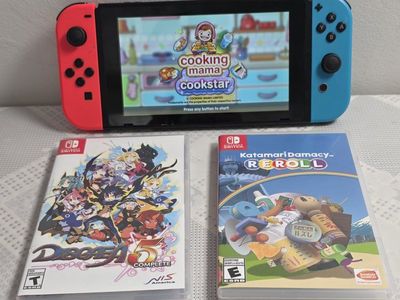 Nintendo Switch System and 3 games+cover.