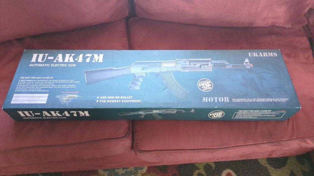 IU-AK47M Automatic Electric Airsoft Gun - Ages 18+ - Uses 6mm BBs - Full Metal Gearbox