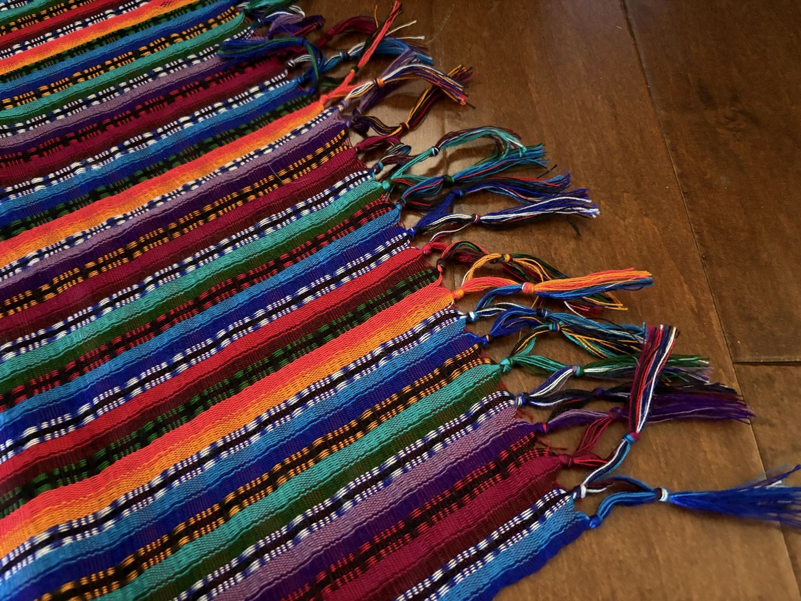 Bold Colored Woven Table Runner or Throw Mexico