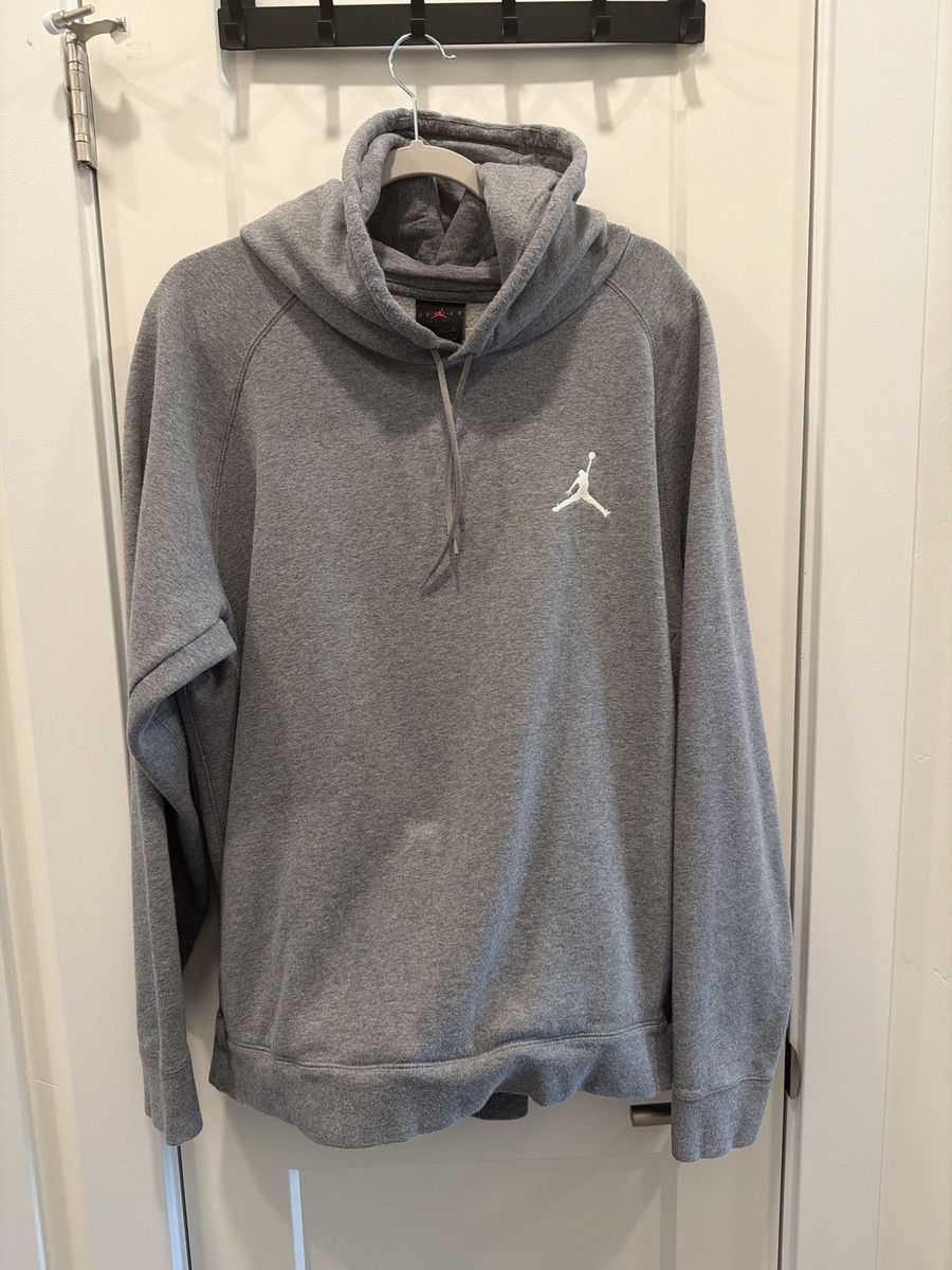 Nike Air Jordan Gray Pullover Hoodie Jumpman Logo XXL 